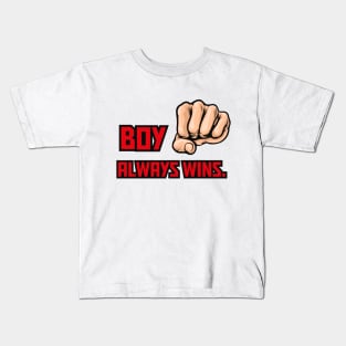 boy always wins boxing punch Kids T-Shirt